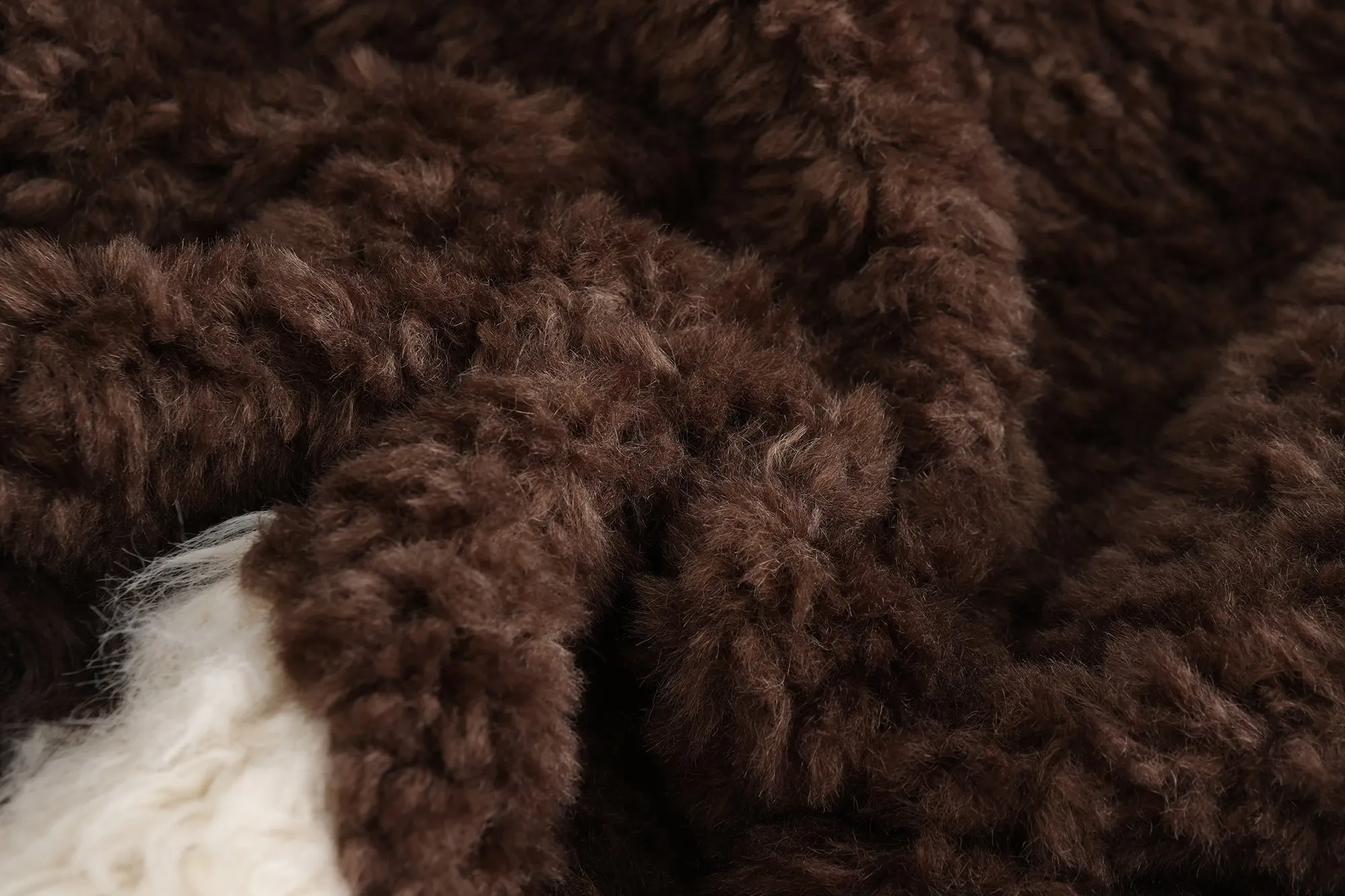 Cow Print Teddy Shearling Duffle Coat - Brown