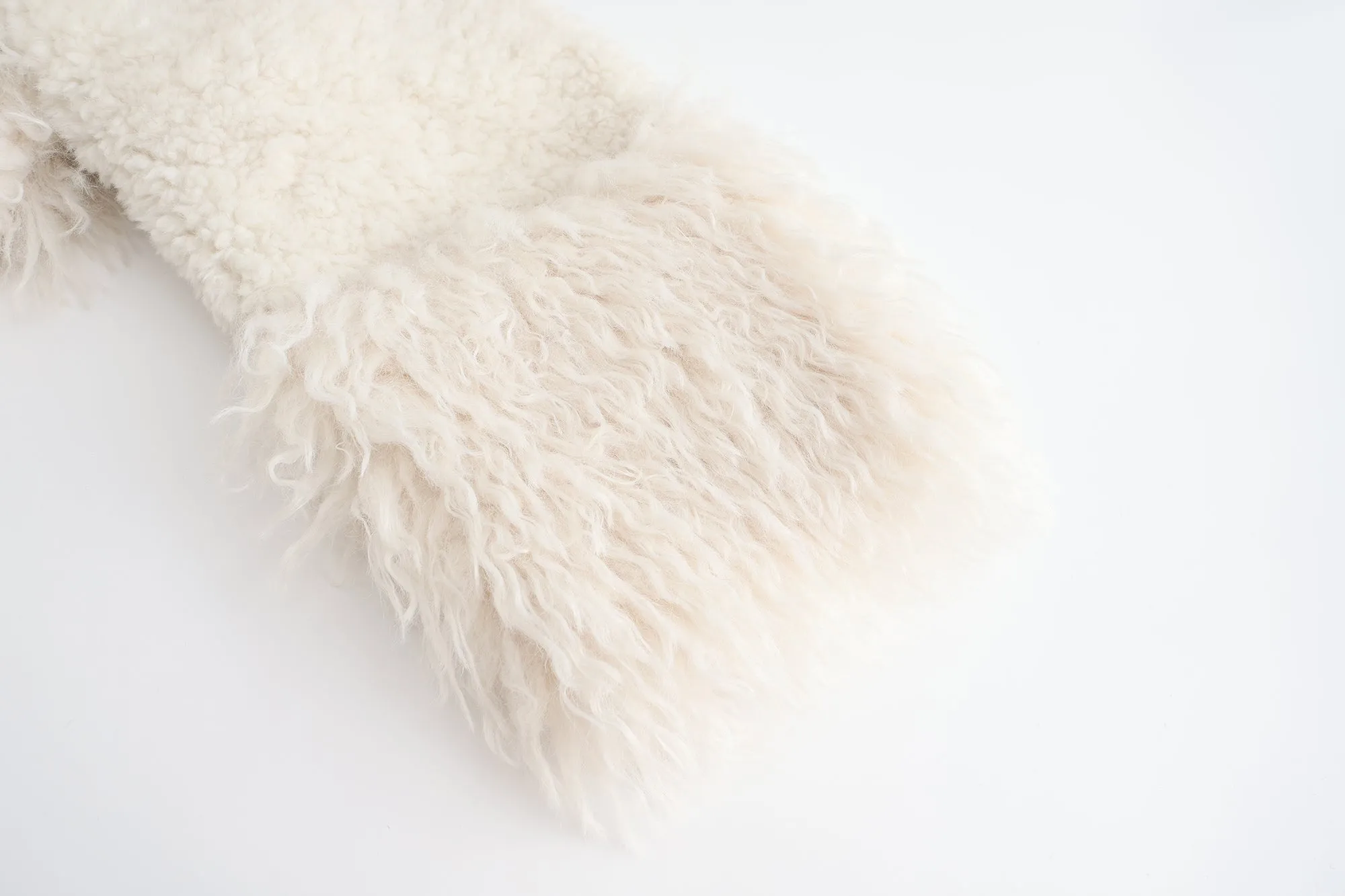 Cow Print Teddy Shearling Duffle Coat - White