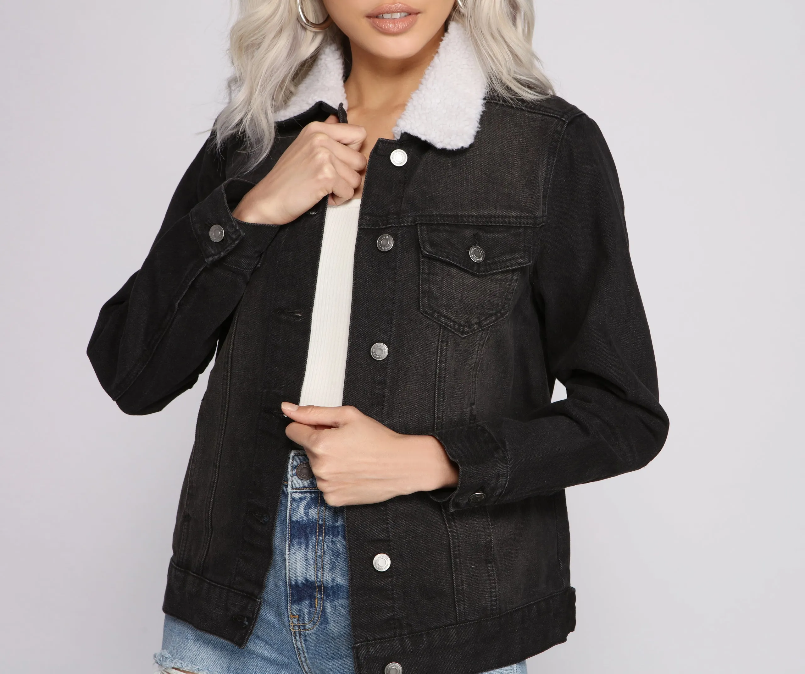 Cozy And Casual Sherpa Denim Jacket