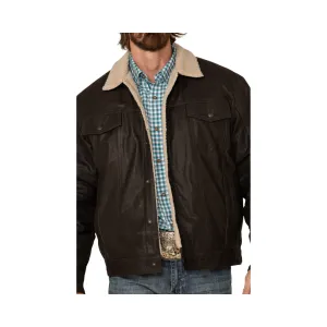 Cripple Creek Men's Leather Sherpa Lined Jacket