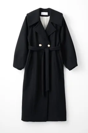 Curvy wool coat (Black)