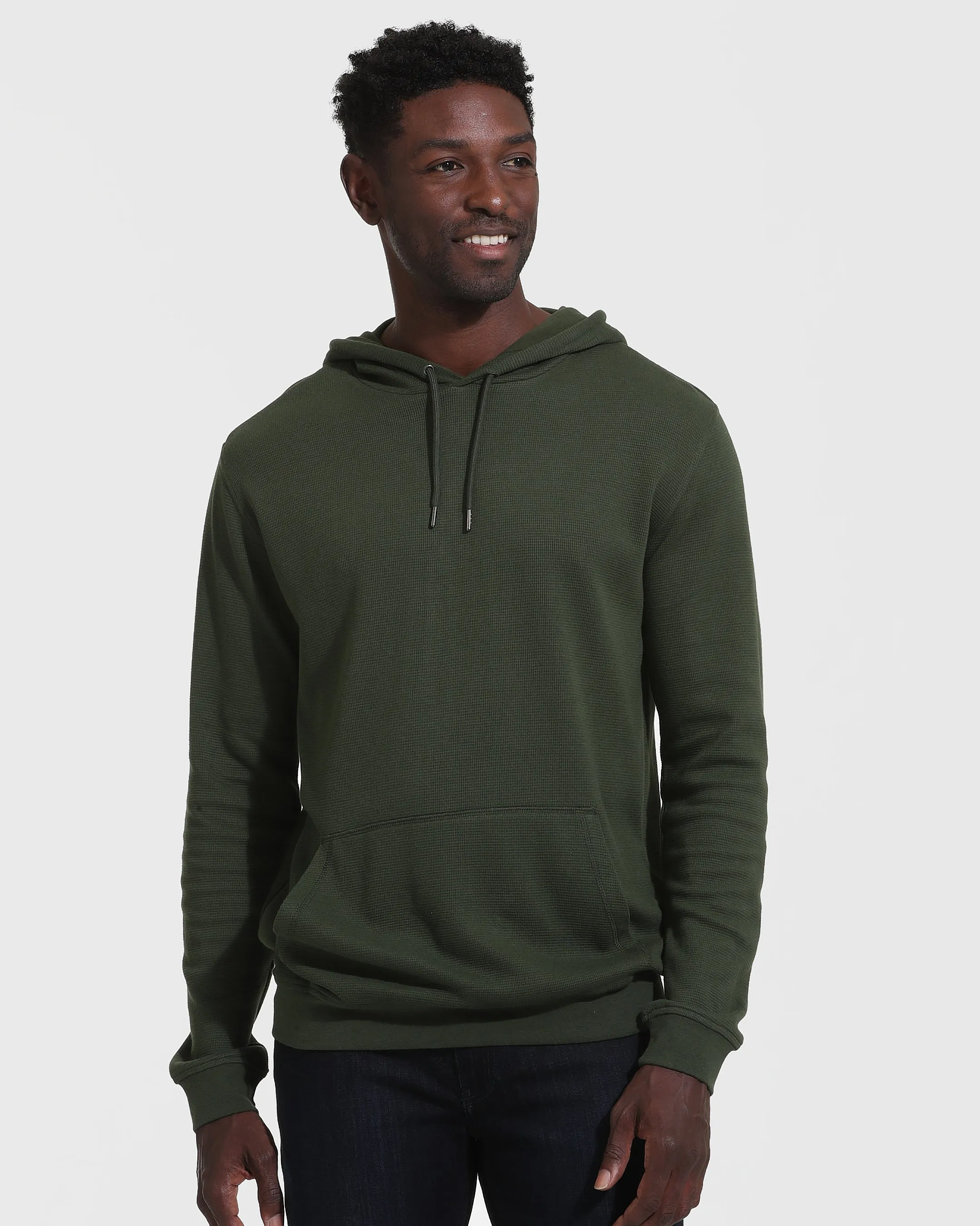 Dark Olive Waffle Hoodie