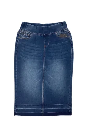 Denim Pencil Skirt Style 77557 Indigo Wash