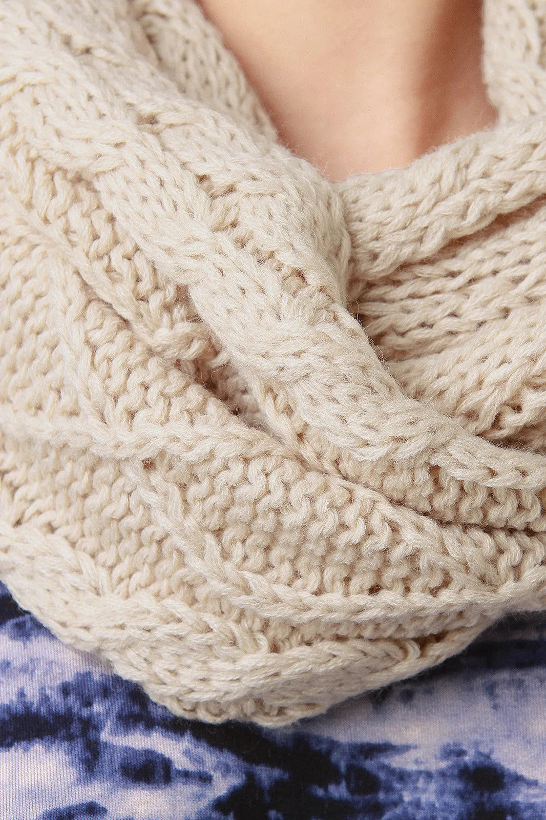 Diamond Thick Knit Infinity Scarf