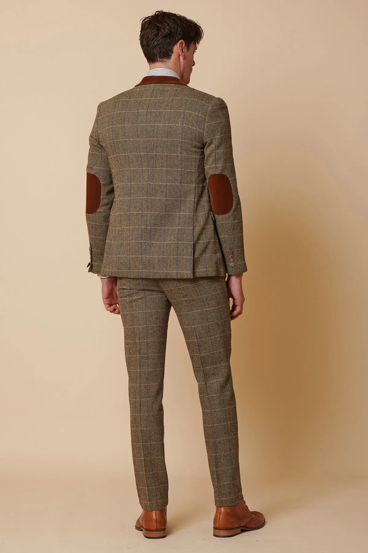 DX7 - Tan Tweed Check Two Piece Suit