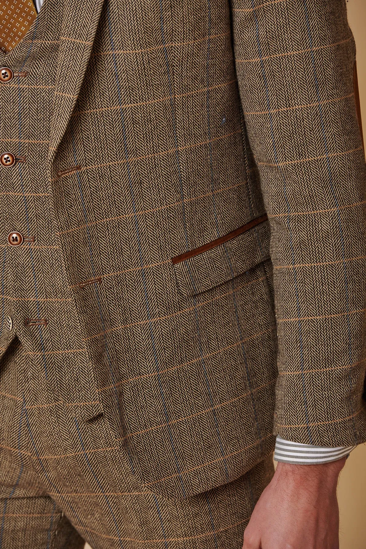 DX7 - Tan Tweed Check Two Piece Suit