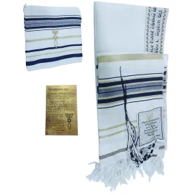 El Tallit con Kippah - Manto (Mantn) de oracin mesinico - Talit con versculos dela Biblia/esquinas espaolas