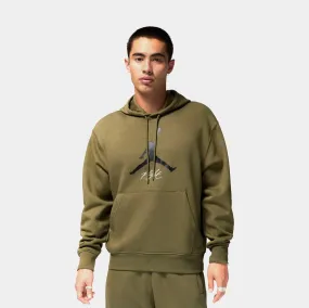 Essentials Fleece Baseline Mens Hoodie (Olive/Black)