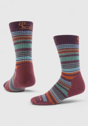 Everyday Crew Socks Light Cushion - Windsor Wine Stripe