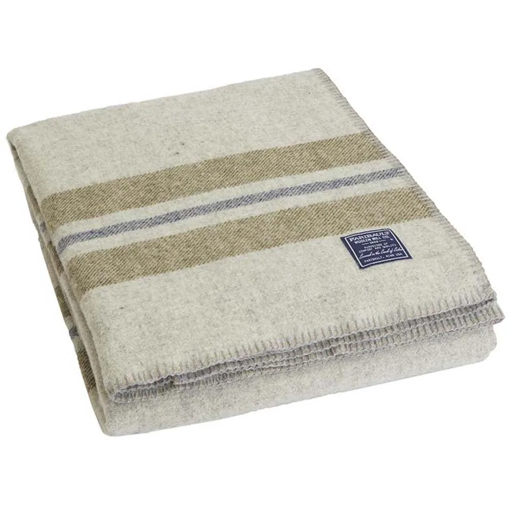 Factory Second Cabin Wool Blanket - Smoke/Olive