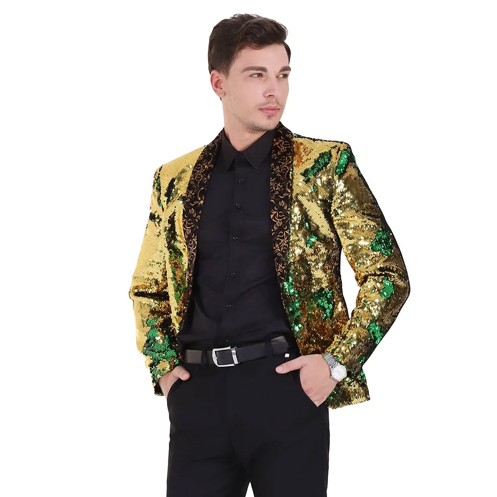 Fairy Green Shawl Collar Sequins Dance Party Jacket