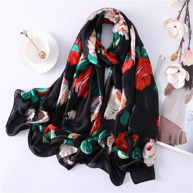 Fashion Silk Scarf Printed Bandana Shawl #FS-1