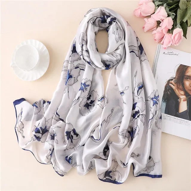 Fashion Silk Scarf Printed Bandana Shawl #FS-1