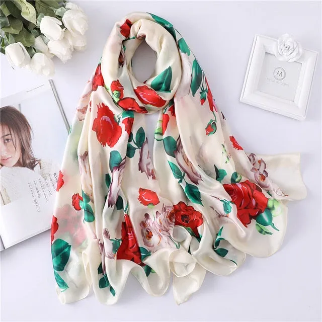 Fashion Silk Scarf Printed Bandana Shawl #FS-1