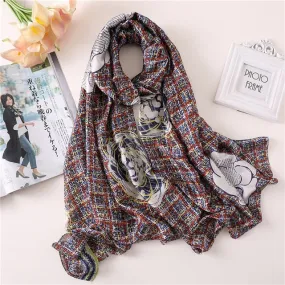 Fashion Silk Scarf Printed Bandana Shawl #FS-1