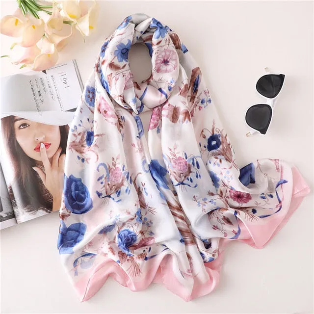 Fashion Silk Scarf Printed Bandana Shawl #FS-1