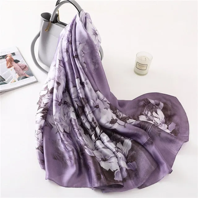 Fashion Silk Scarf Printed Bandana Shawl #FS-1