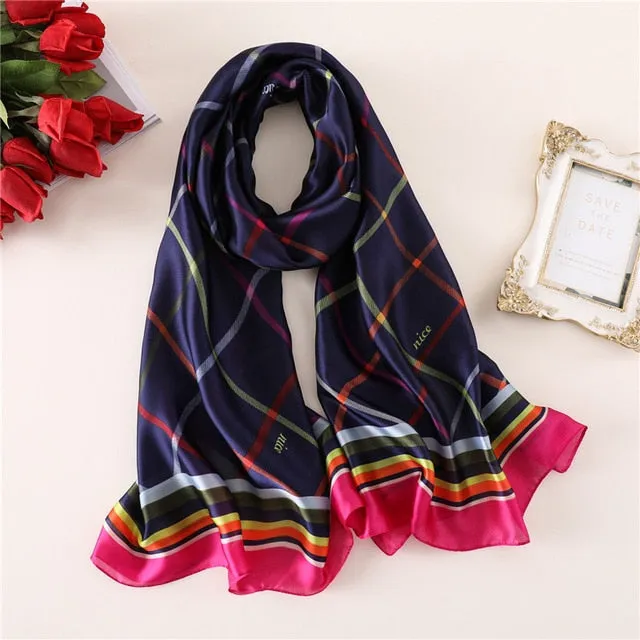 Fashion Silk Scarf Printed Bandana Shawl #FS-1