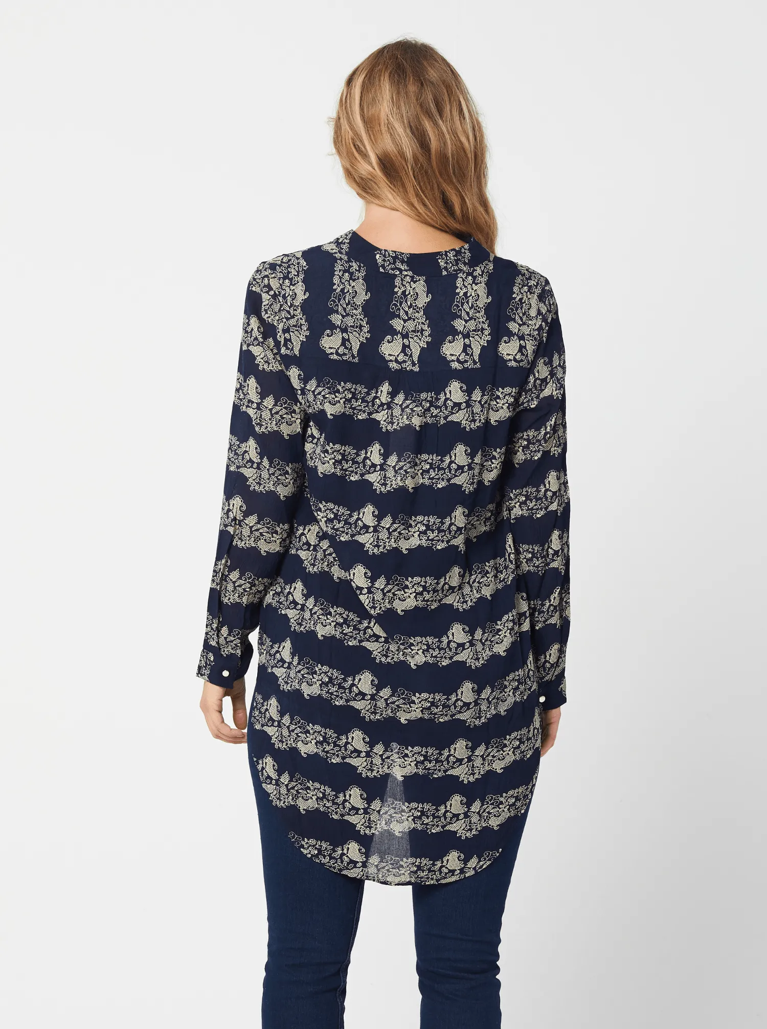 FIONA Top - Navy Print