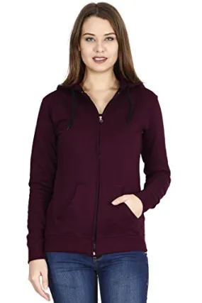 FLEXIMAA Women's Cotton Hooded Hoodie (whoomaroon7c-l_Maroon_Large)