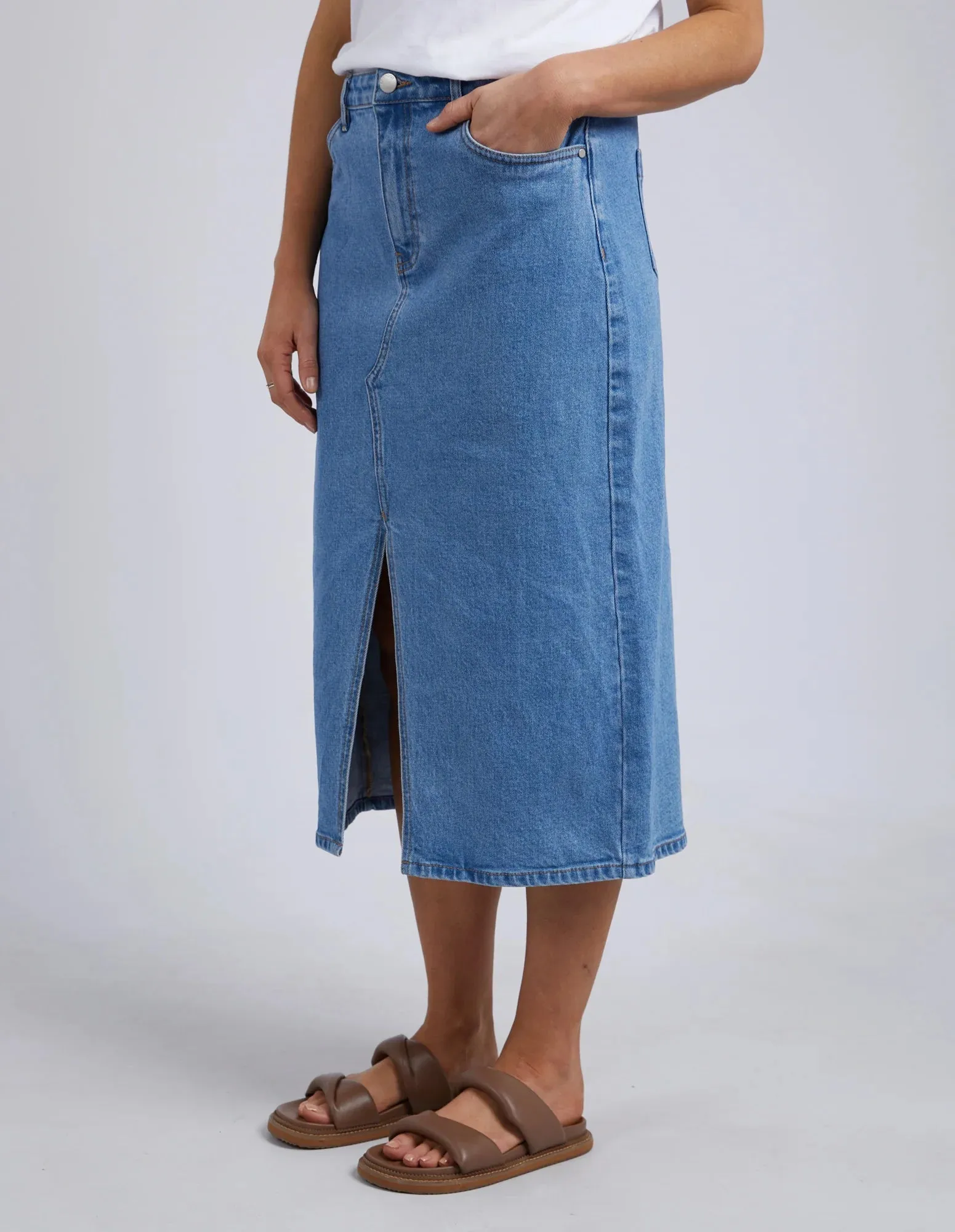 Foxwood - Scout Midi Skirt - Mid Blue