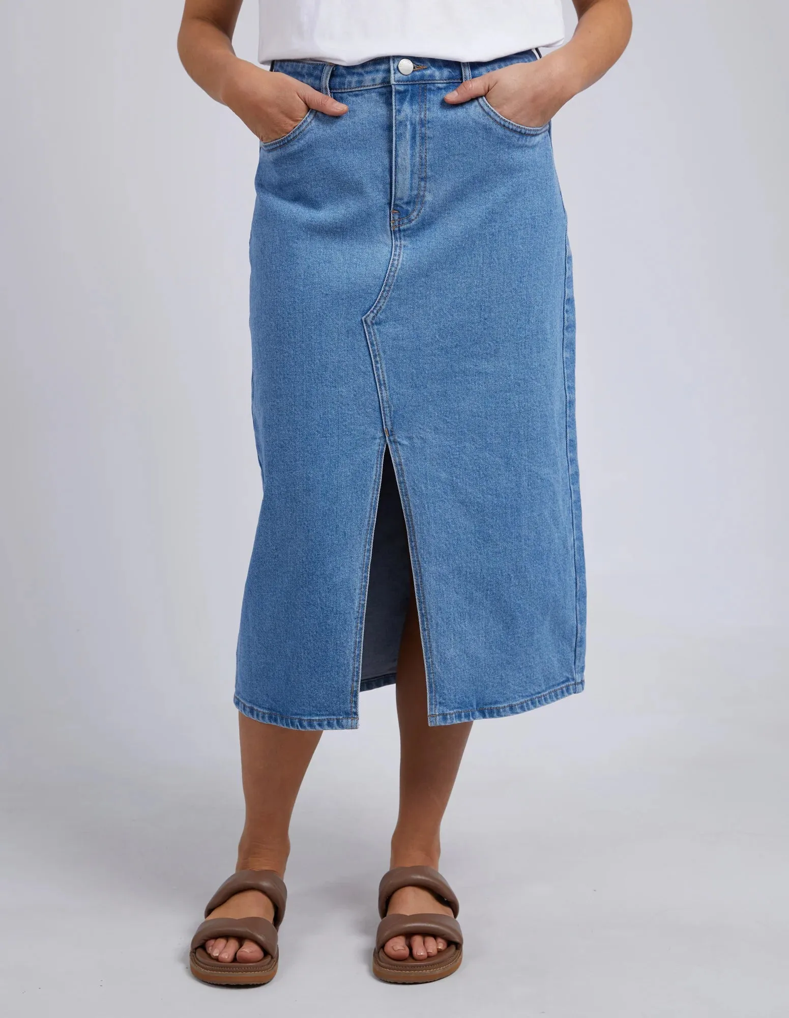 Foxwood - Scout Midi Skirt - Mid Blue