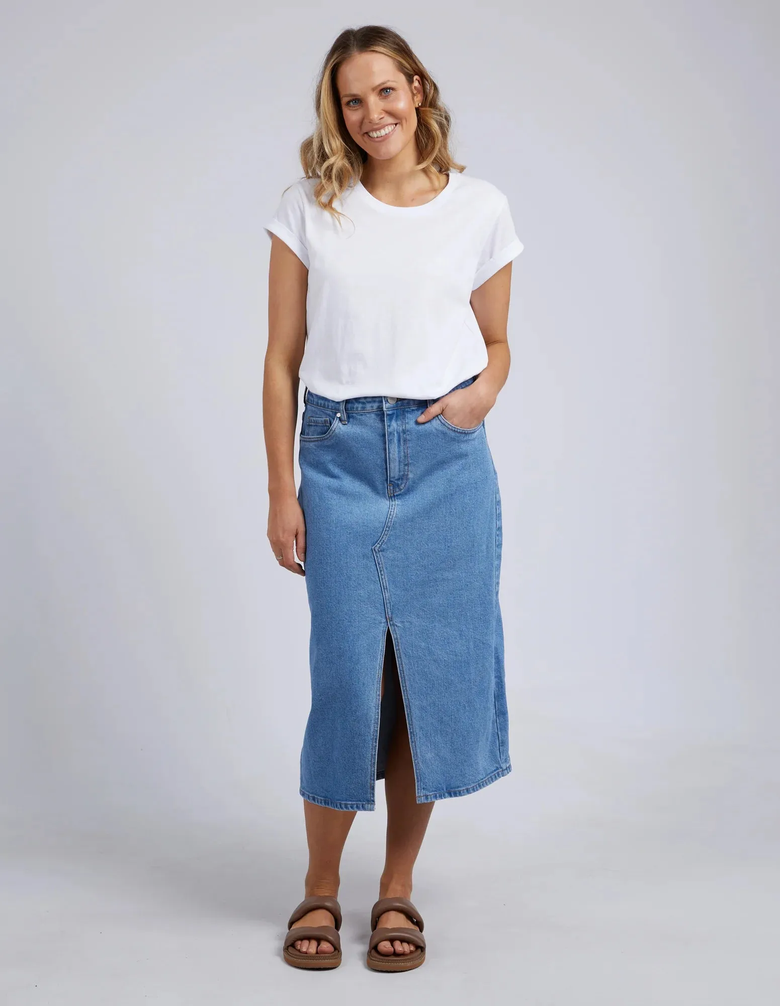 Foxwood - Scout Midi Skirt - Mid Blue