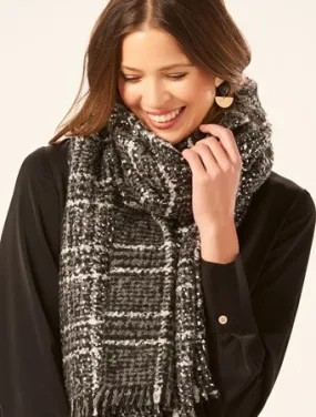 GiftCraft 405880 CHARLIE PAIGE Blanket Shawl Black White Grey