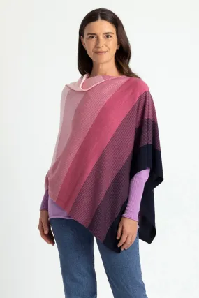 GRADUATED STRIPE PONCHO