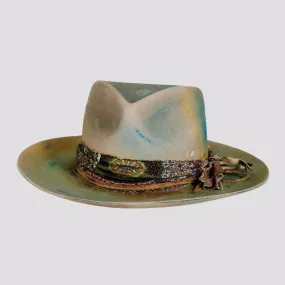 Graffiti | Mens Wool Felt Pinch Front Fedora Hat with Raw Edge