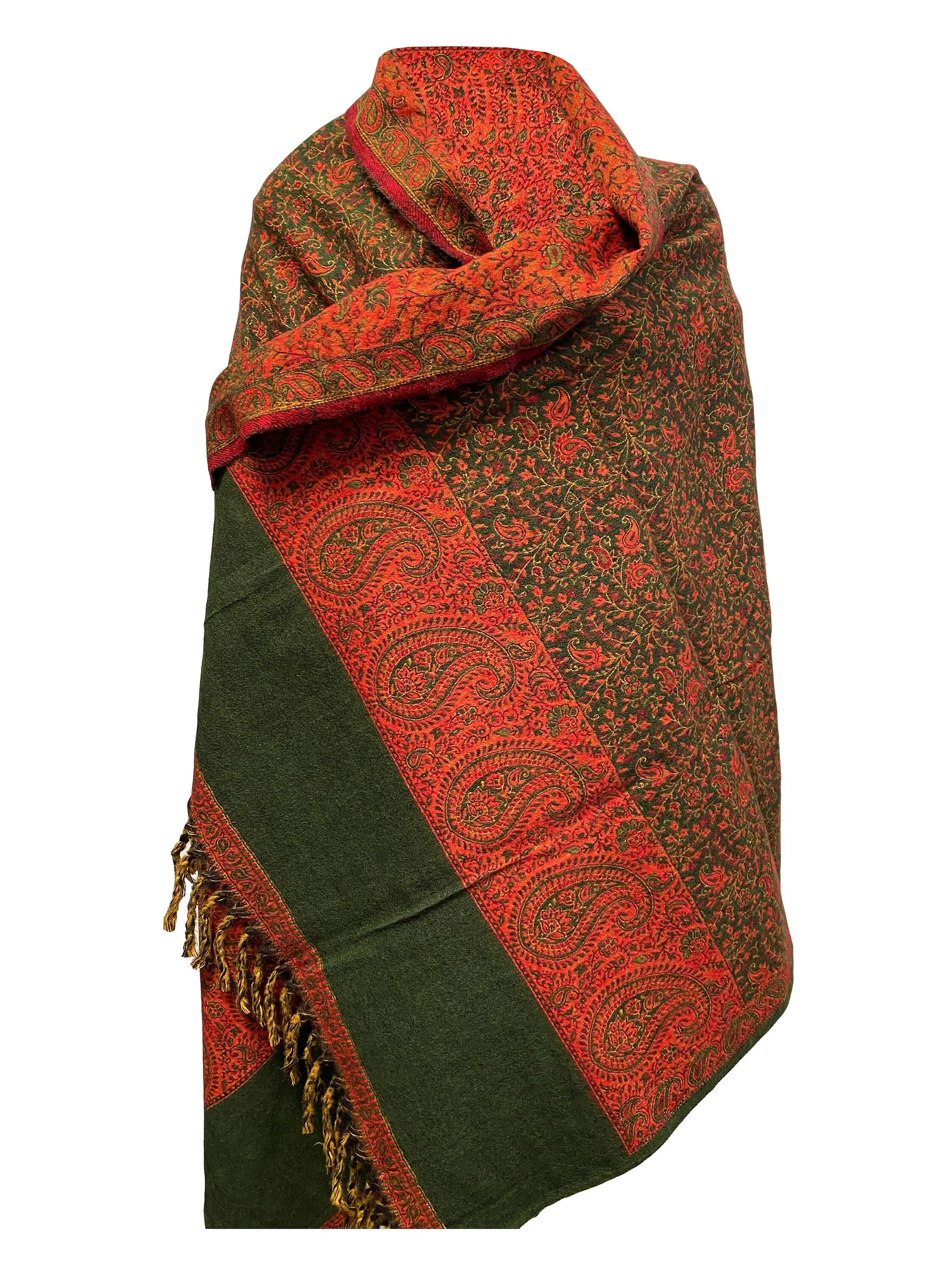 Green orange colour Scarf Yak Wool yoga blanket stole unisex Travel Wrap Meditation Soft Shawl special Gift for all