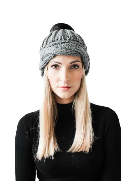 Grey Chinchilla Fur Beanie