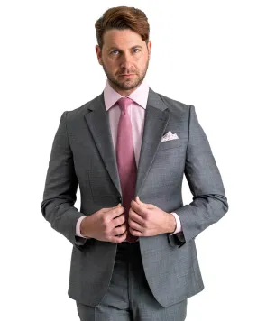 Grey Super 100s Sharkskin Suit Jacket