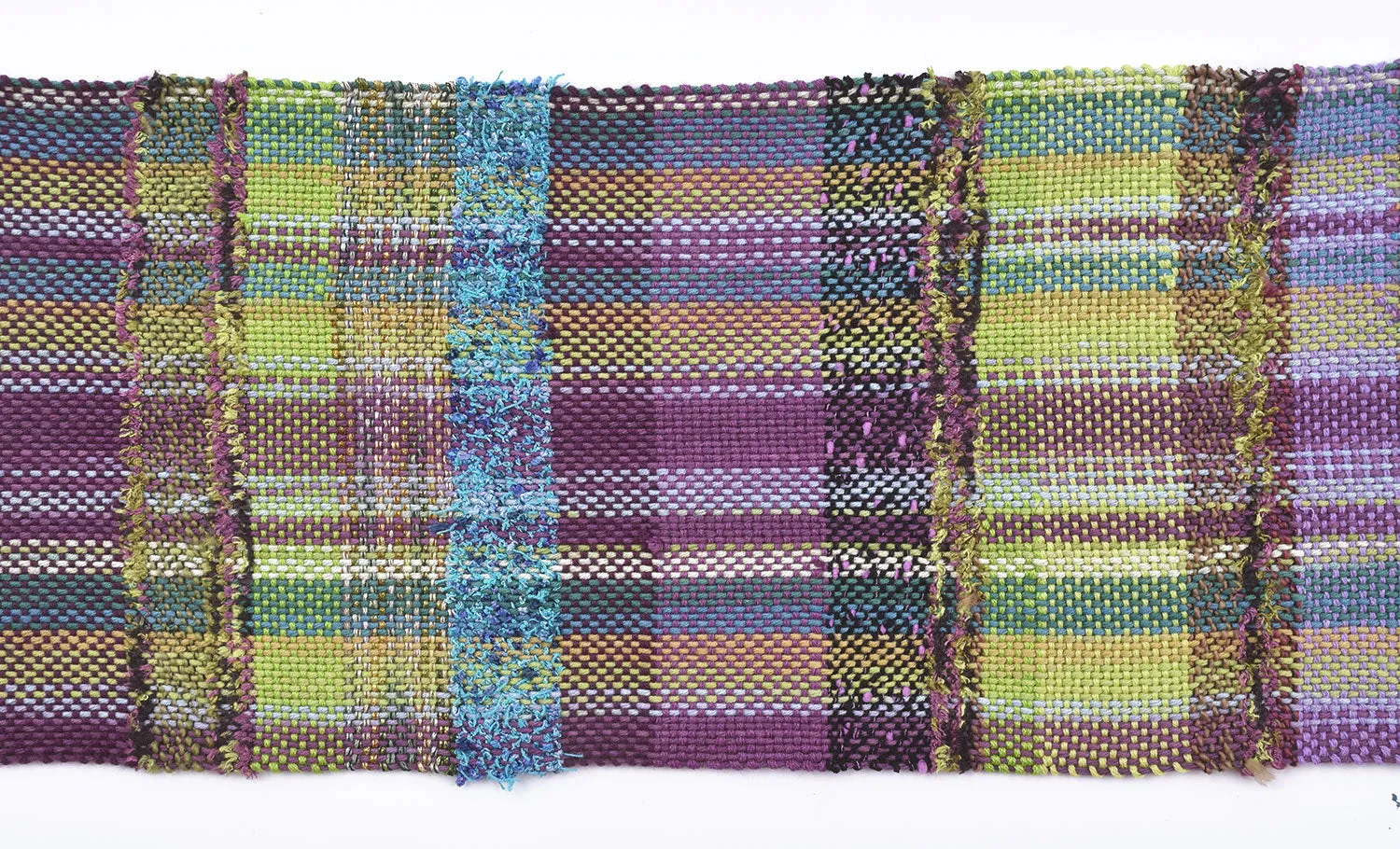 Handwoven Scarf, "Iris," 8.5 x 72 inches