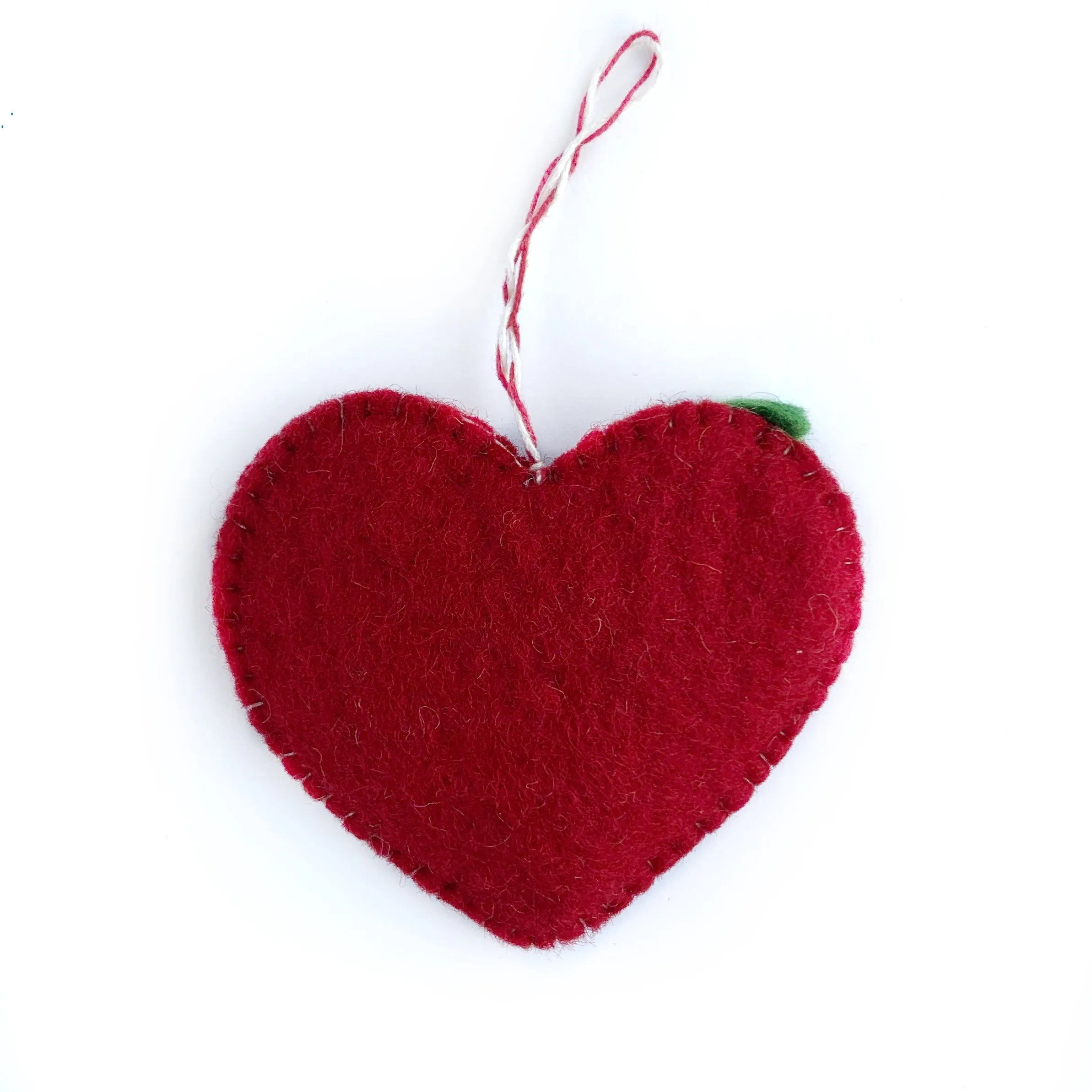 Heart Dove Ornament, Felt Wool