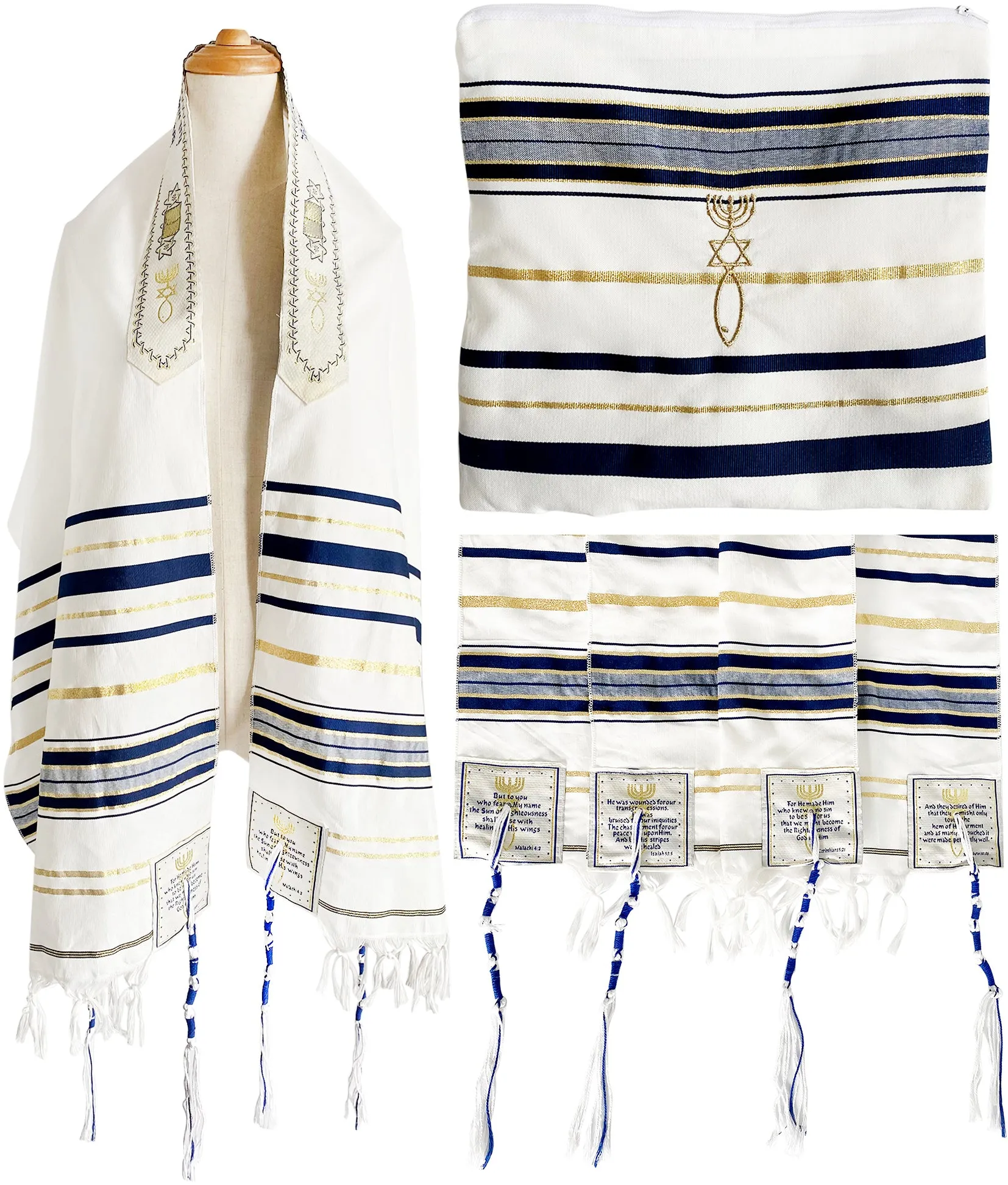 HolyLandMarket Mens Messianic Shawl/Tallit - The Messiah Tallit