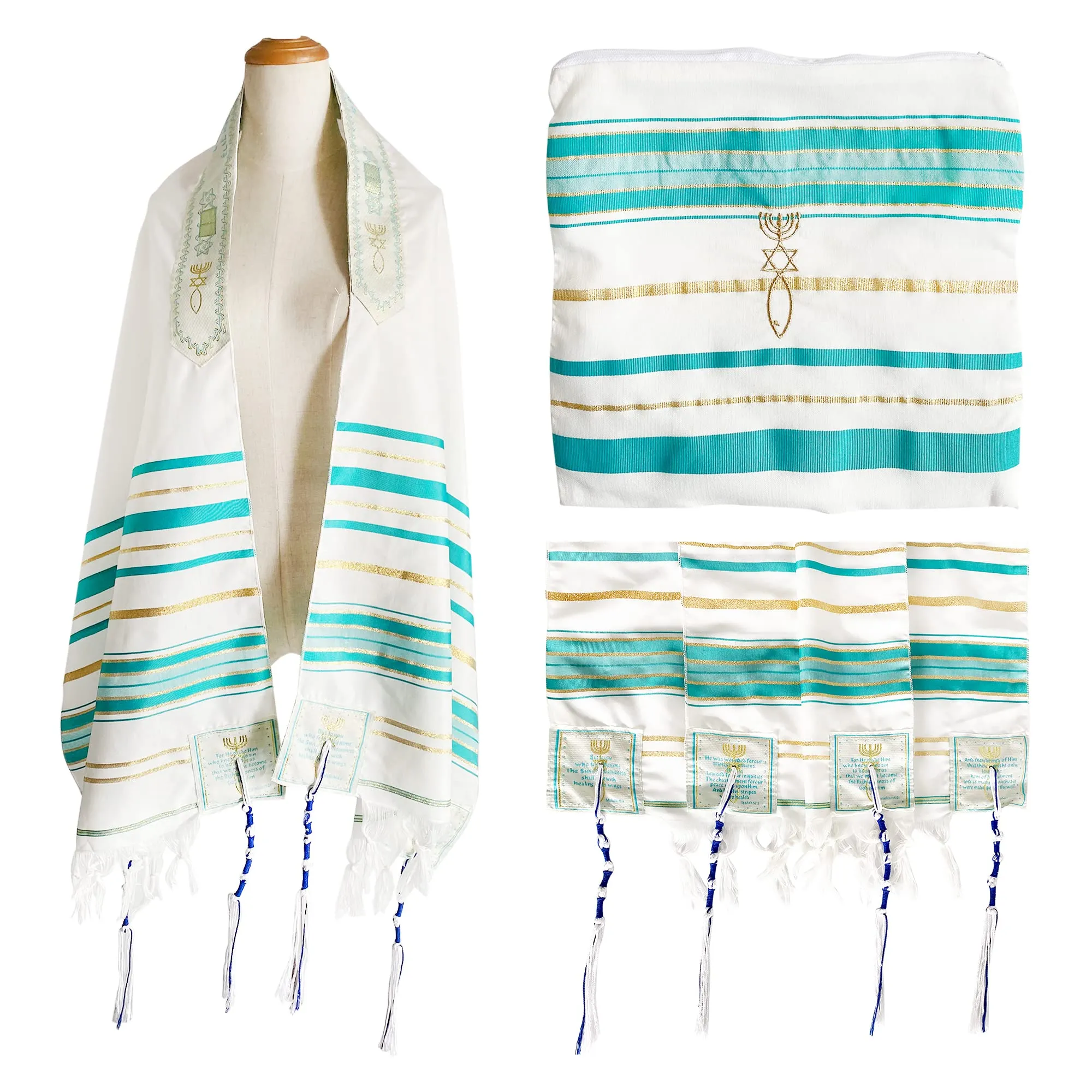 HolyLandMarket Mens Messianic Shawl/Tallit - The Messiah Tallit