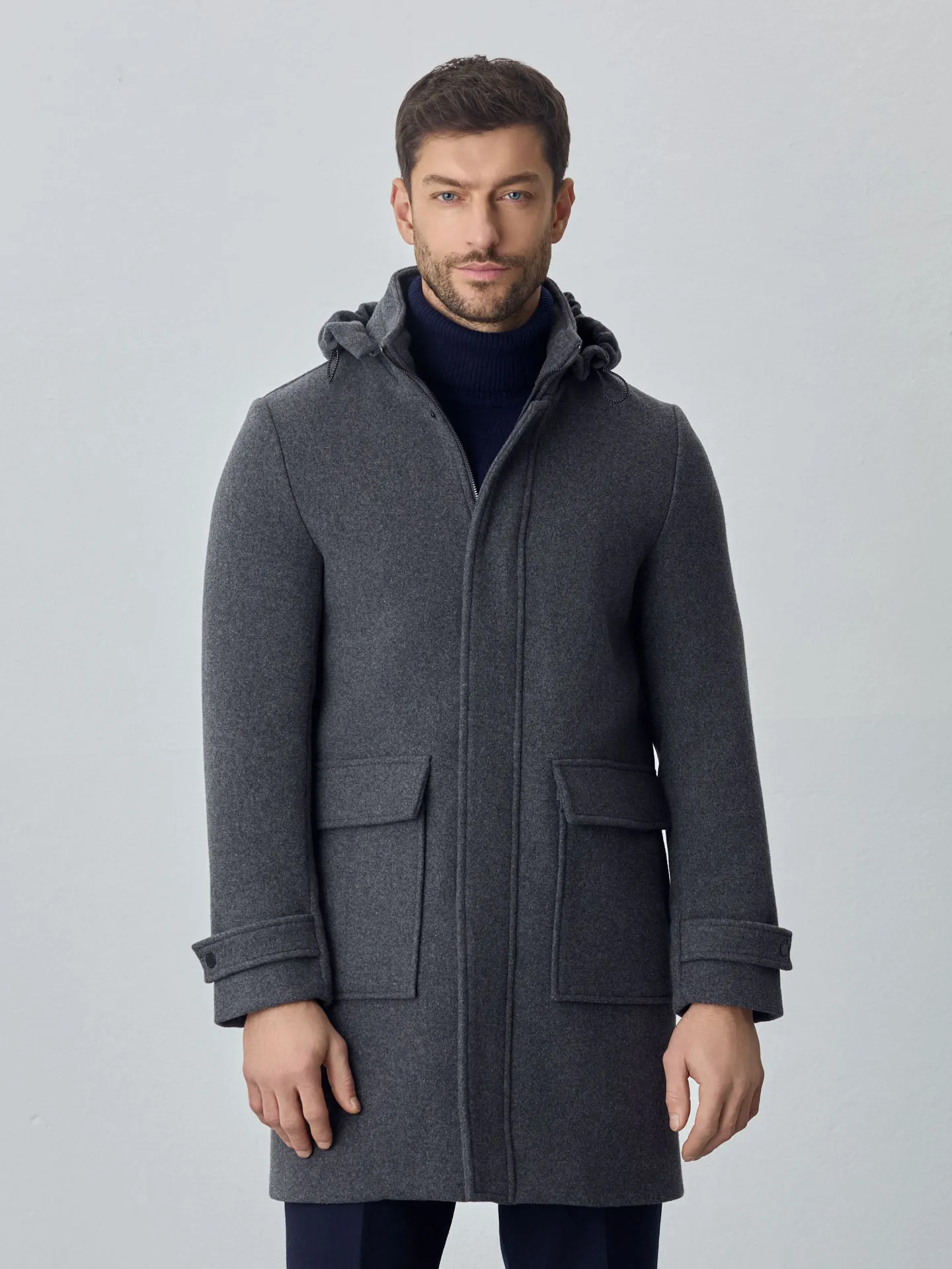 Hooded duffle coat