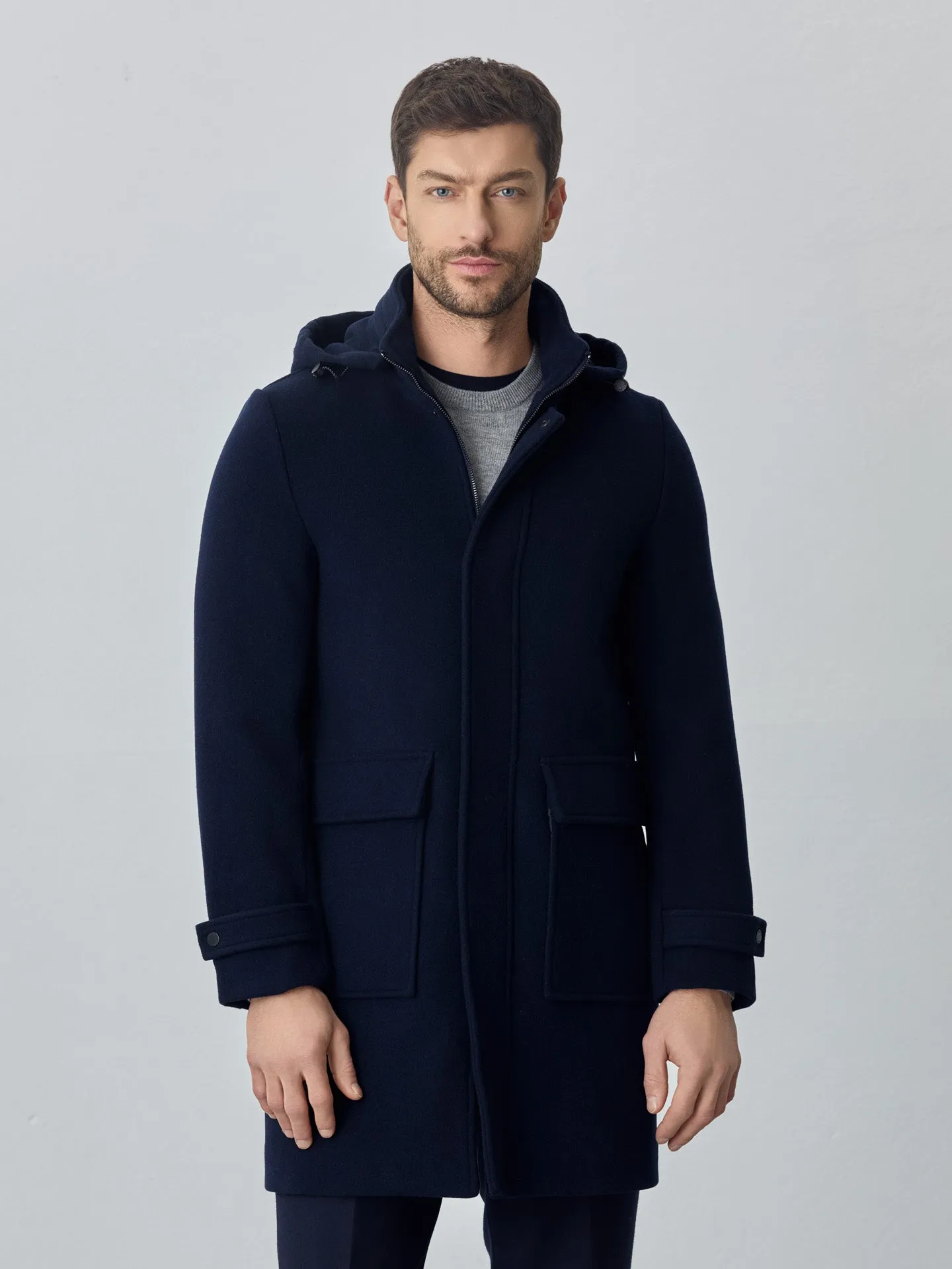 Hooded duffle coat