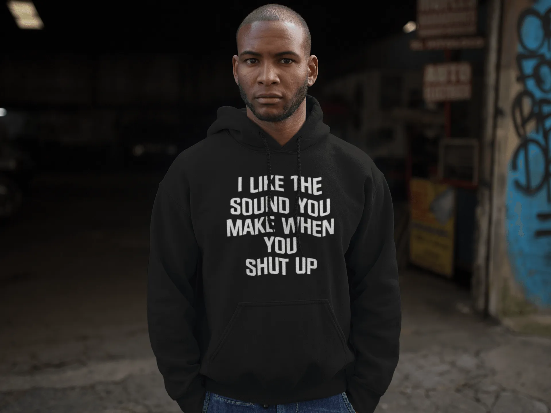 Humor Hoodie I Like The Sound You Make When You Shut Up Midweight Unisex Pullover