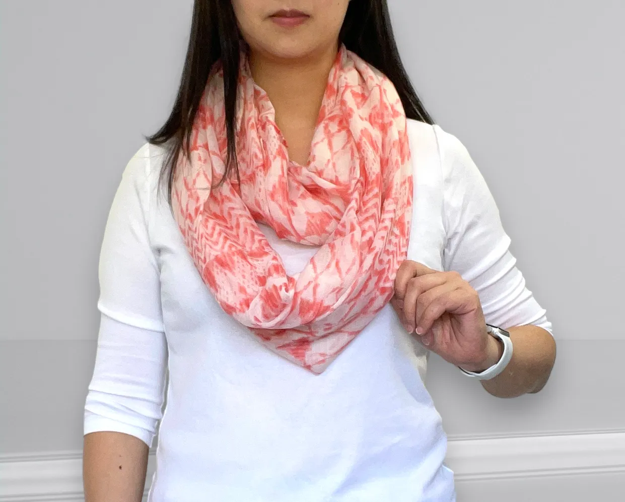 Infinity Scarf Lightweight Ethnic Zigzag