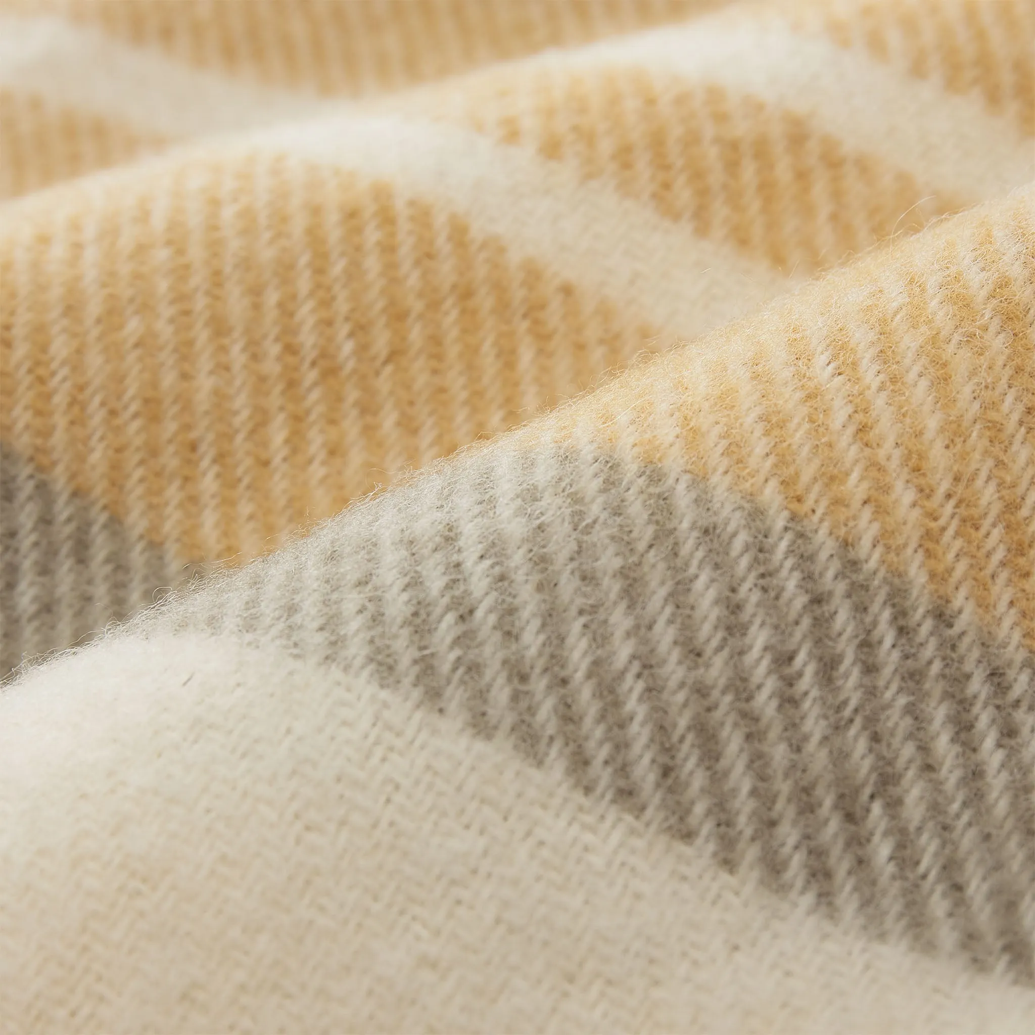 Kampai Blanket [Mustard/Off-white/Olive green]