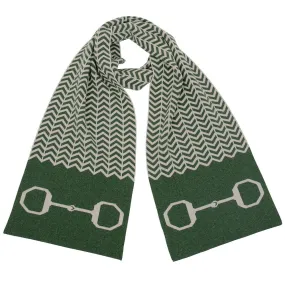 Lambswool Snaffle Bit Scarf - Moss