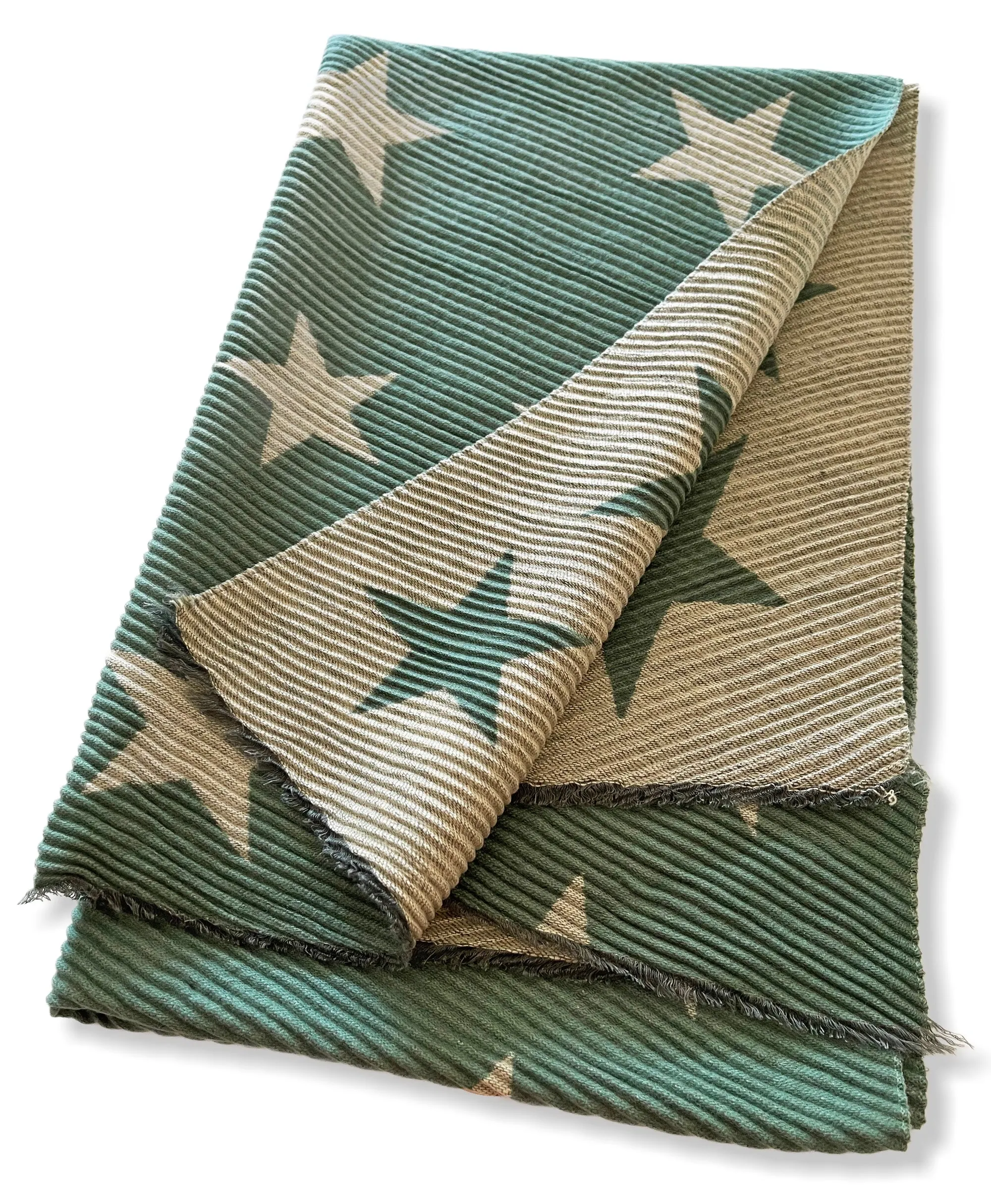 LARGE DUCK EGG GREEN STAR THICK REVERSIBLE WINTER SHAWL BLANKET SCARF