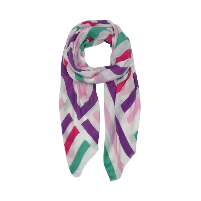 Lined Up Allover Print Scarf