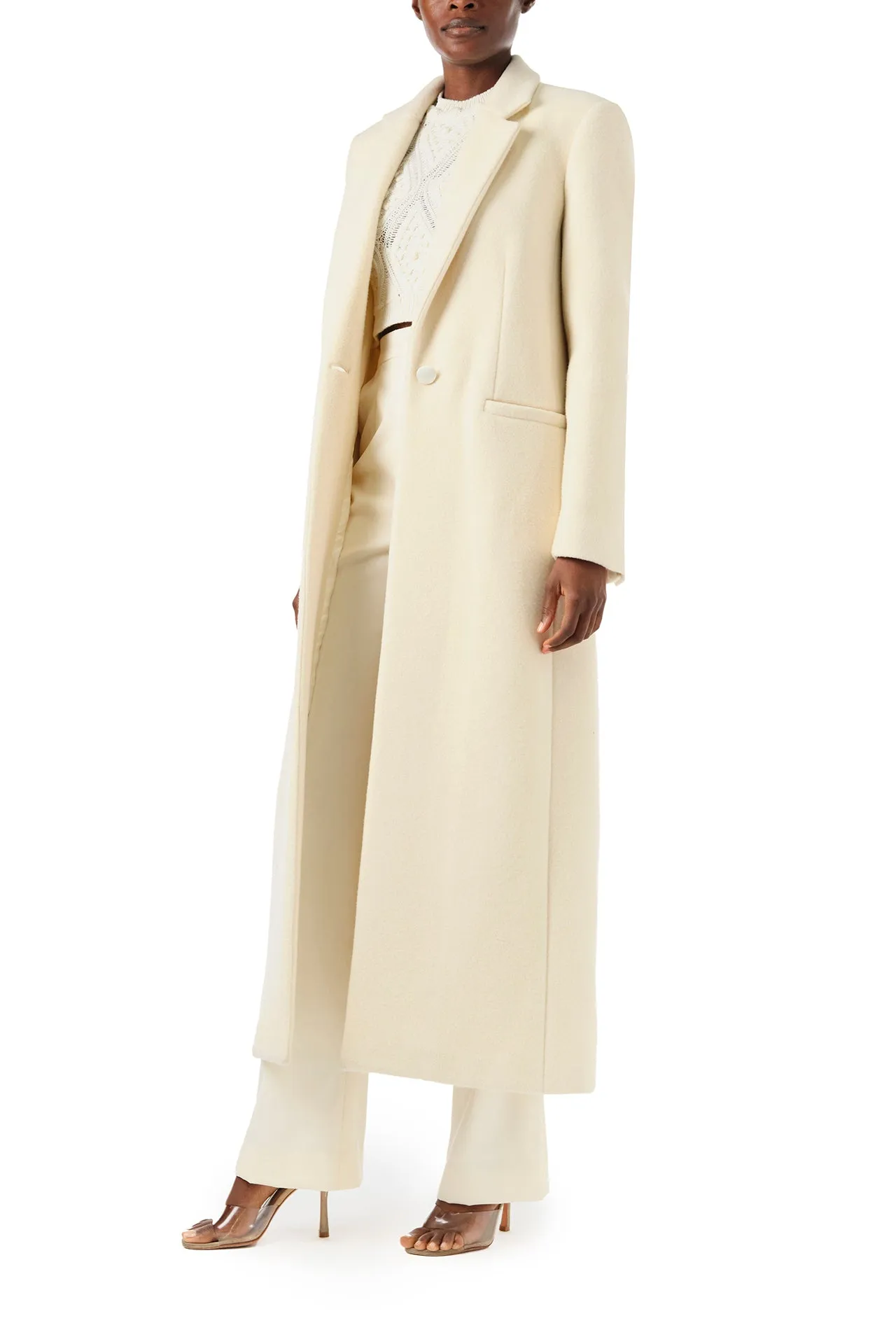 Long Creme Wool Coat