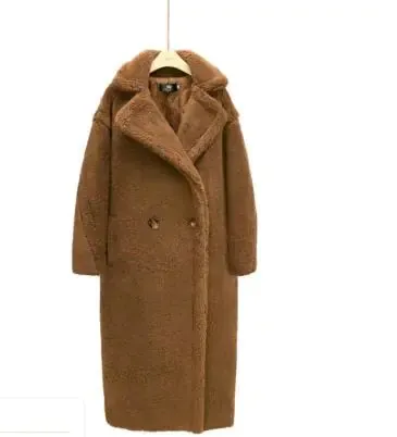 Long Winter Cashmere Lamb Winter Coat