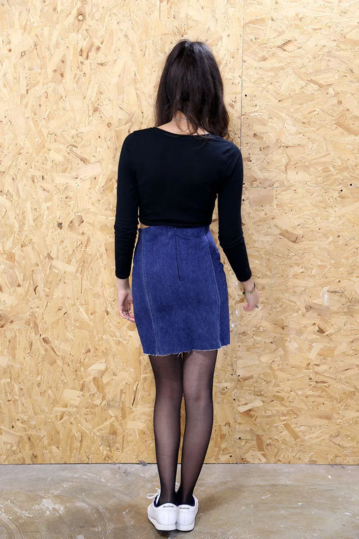 LOOT Label High Waisted Denim Pencil Skirt