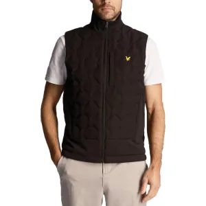 Lyle & Scott Welded Check Fleece Golf Gilet - Jet Black