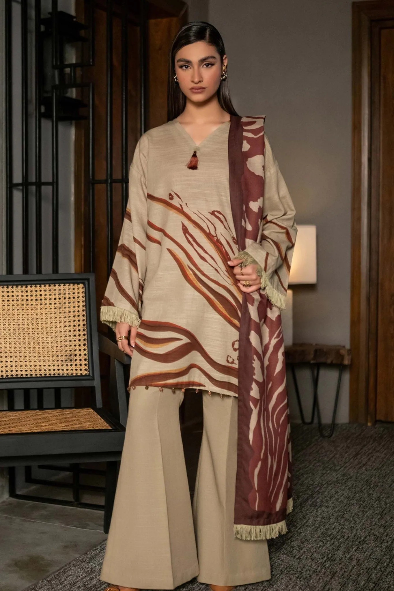 M Basics By Maria B Unstitched 3 Piece Winter Edit Collection'2024-10-A